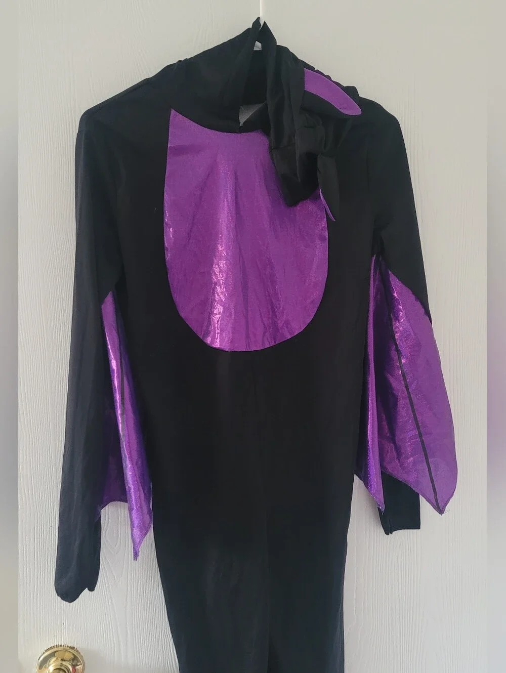 Midnight Bat Kids Halloween Costume Hooded Jumpsuit with Wings 10-12 Large L New